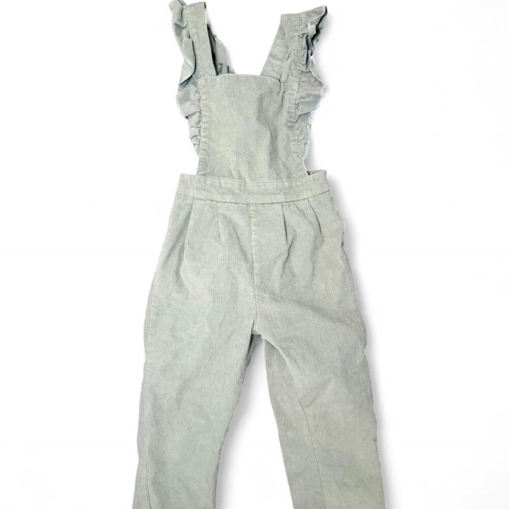 Green linen overalls with ruffle straps Size 3 years 3t‎